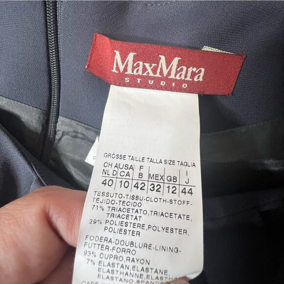 Max Mara Studio sheath dress gray blue sz 10 - Picture 6 of 6